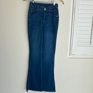 POPFLEX Superstretch Bootcut Long Flare Jeans Medium Wash Women’s Size XS